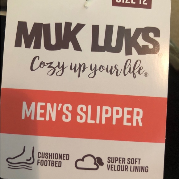 MUK LUKS Mens Slip On Slippers Size 12 Soft Cushioned Insole Indoor Outdoor New - Picture 7 of 8